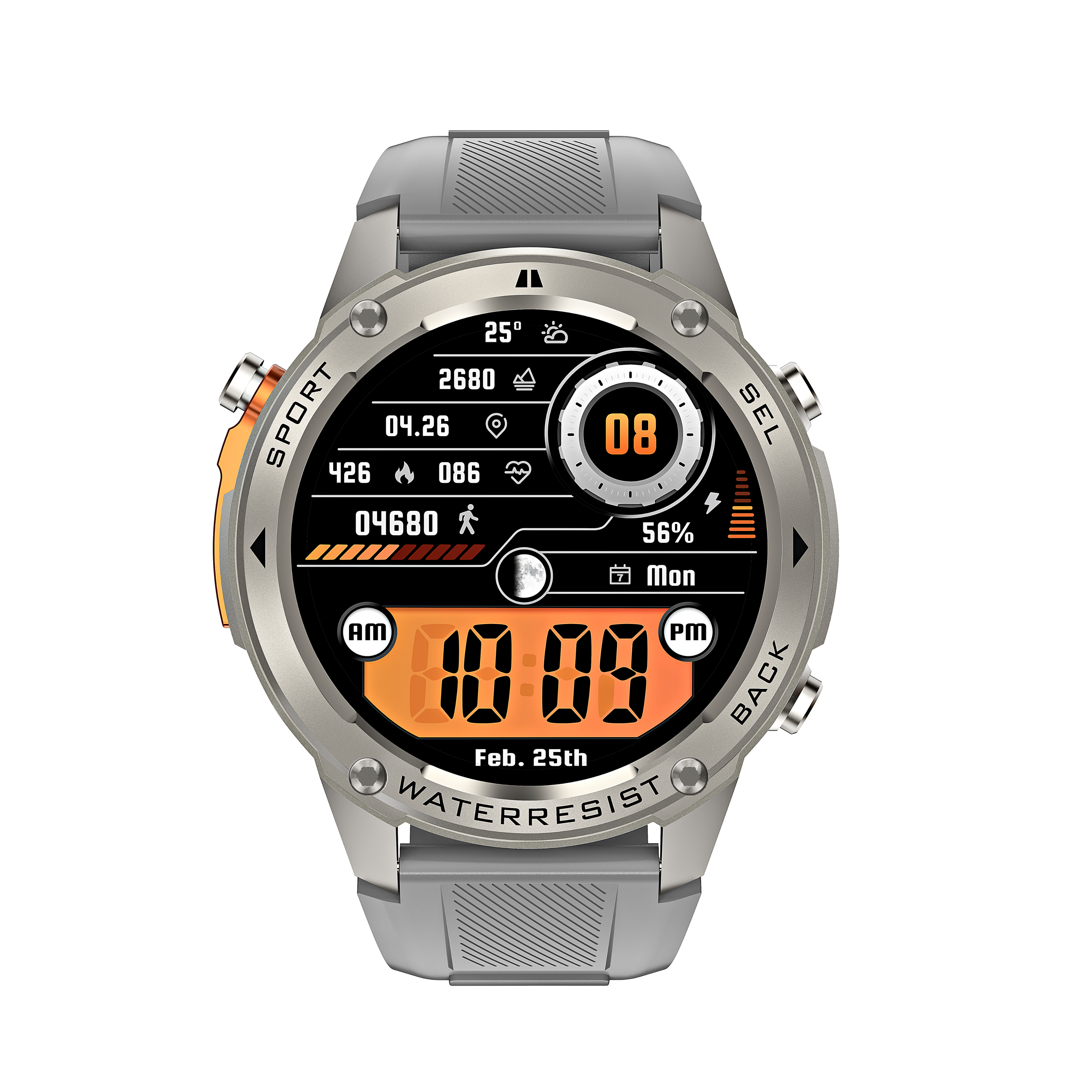 Gaia56 Pro GPS Smartwatch - Silver