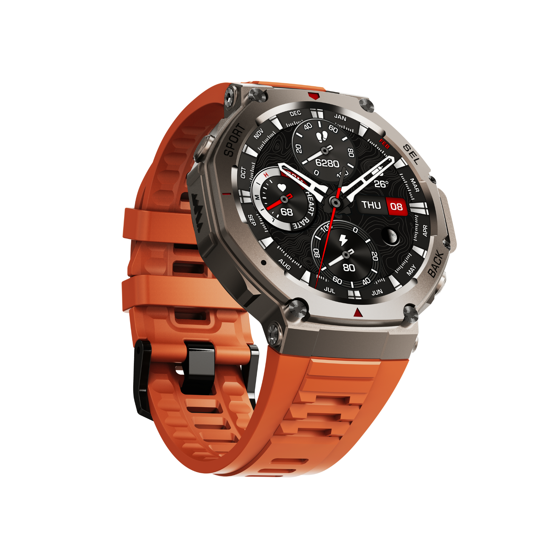 Dale X-Ultra58 – Military SmartWatch with Dual GPS, Compass and Route Tracking - Red