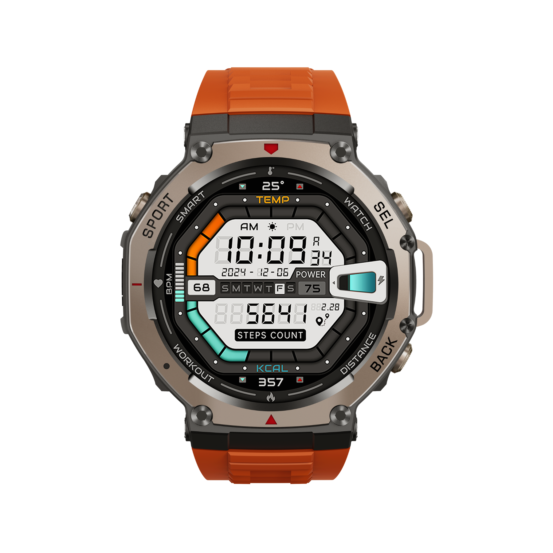 Dale X-Ultra58 – Military SmartWatch with Dual GPS, Compass and Route Tracking - Red