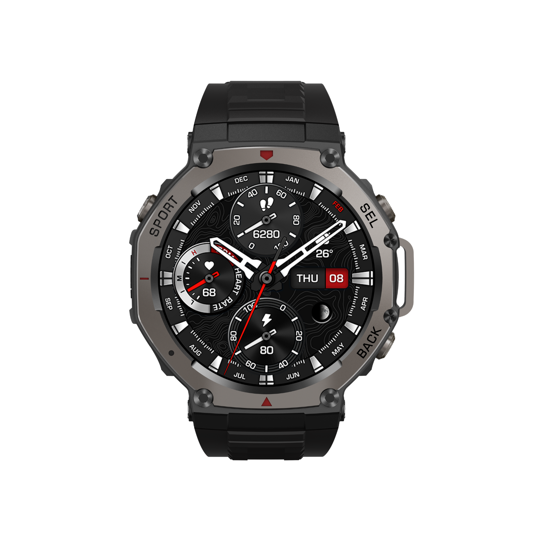 Dale X-Ultra58 – Military SmartWatch with Dual GPS, Compass and Route Tracking – Black
