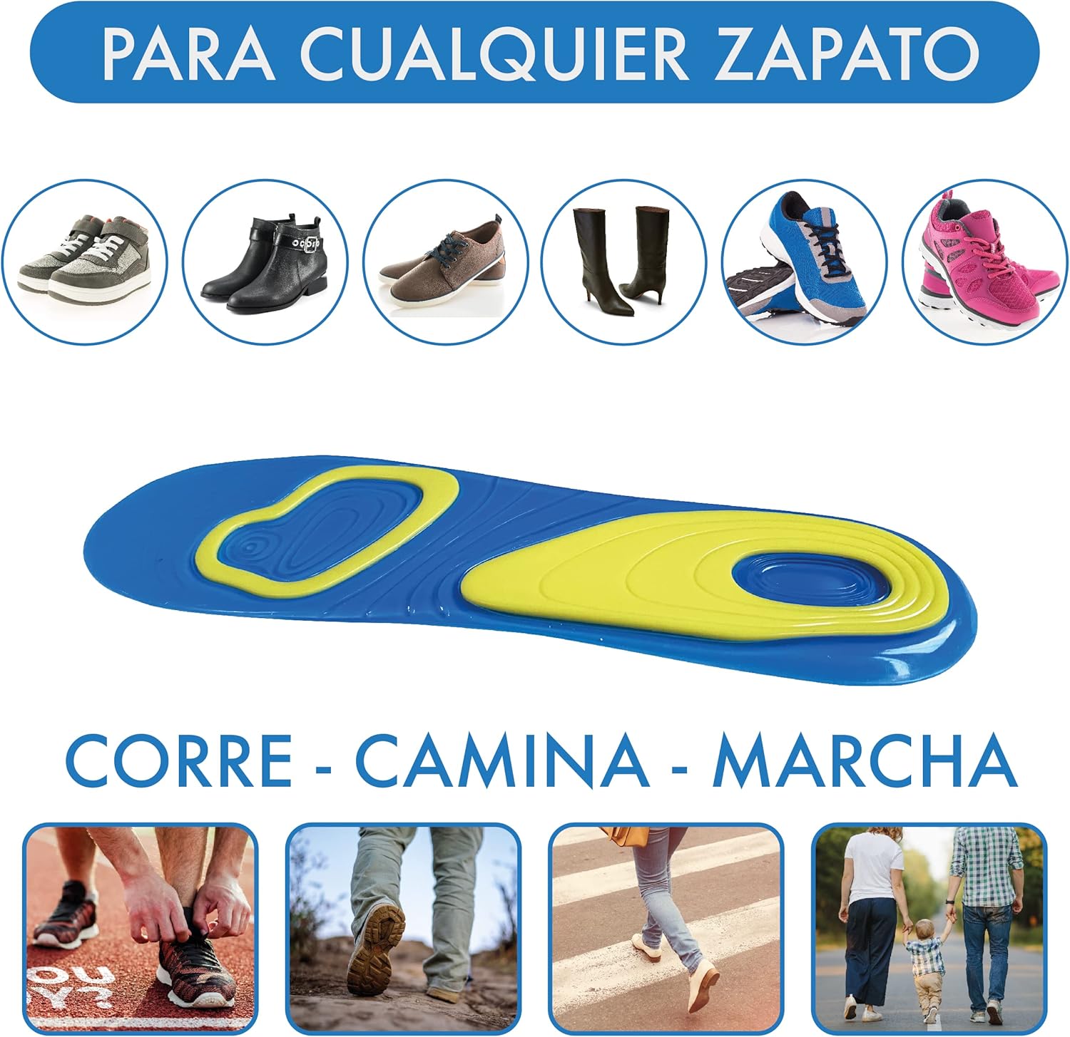 Orthopedic Gel Insoles for Plantar Fasciitis – Arch Support Shoe Inserts