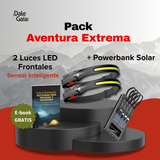 Pack Aventura Extrema = 2 Headlamps con Sensor + Power Bank Solar + Ebook Guía de Iluminación para Trekking