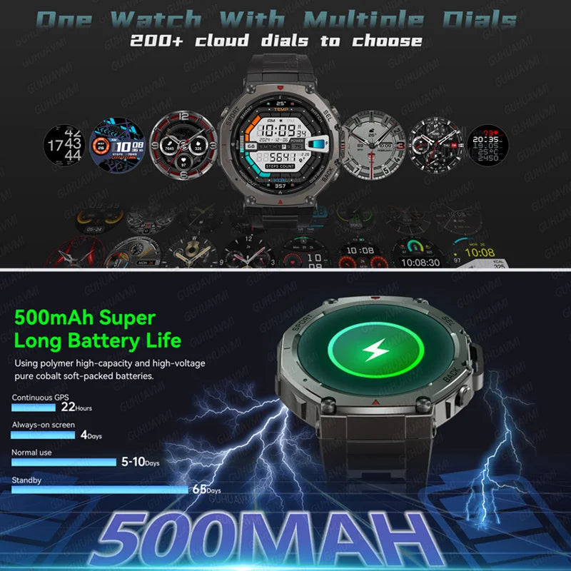 Dale X-Ultra58 – Military SmartWatch with Dual GPS, Compass and Route Tracking – Black