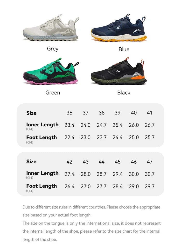 Unisex TrailFlex Hiking Sneakers – Lightweight Outdoor Shoes - Black