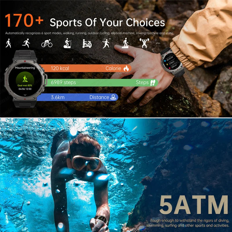 Dale X-Ultra58 – Military SmartWatch with Dual GPS, Compass and Route Tracking – Black