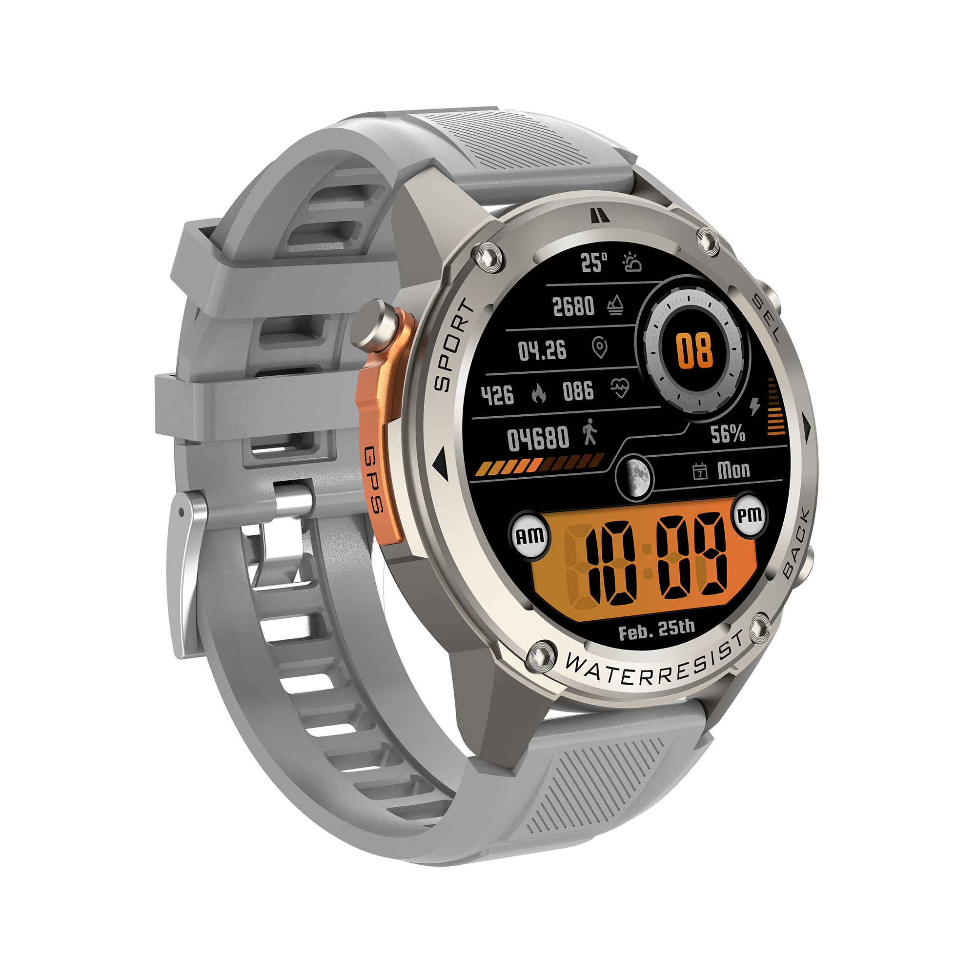 Gaia56 Pro GPS Smartwatch - Plateado