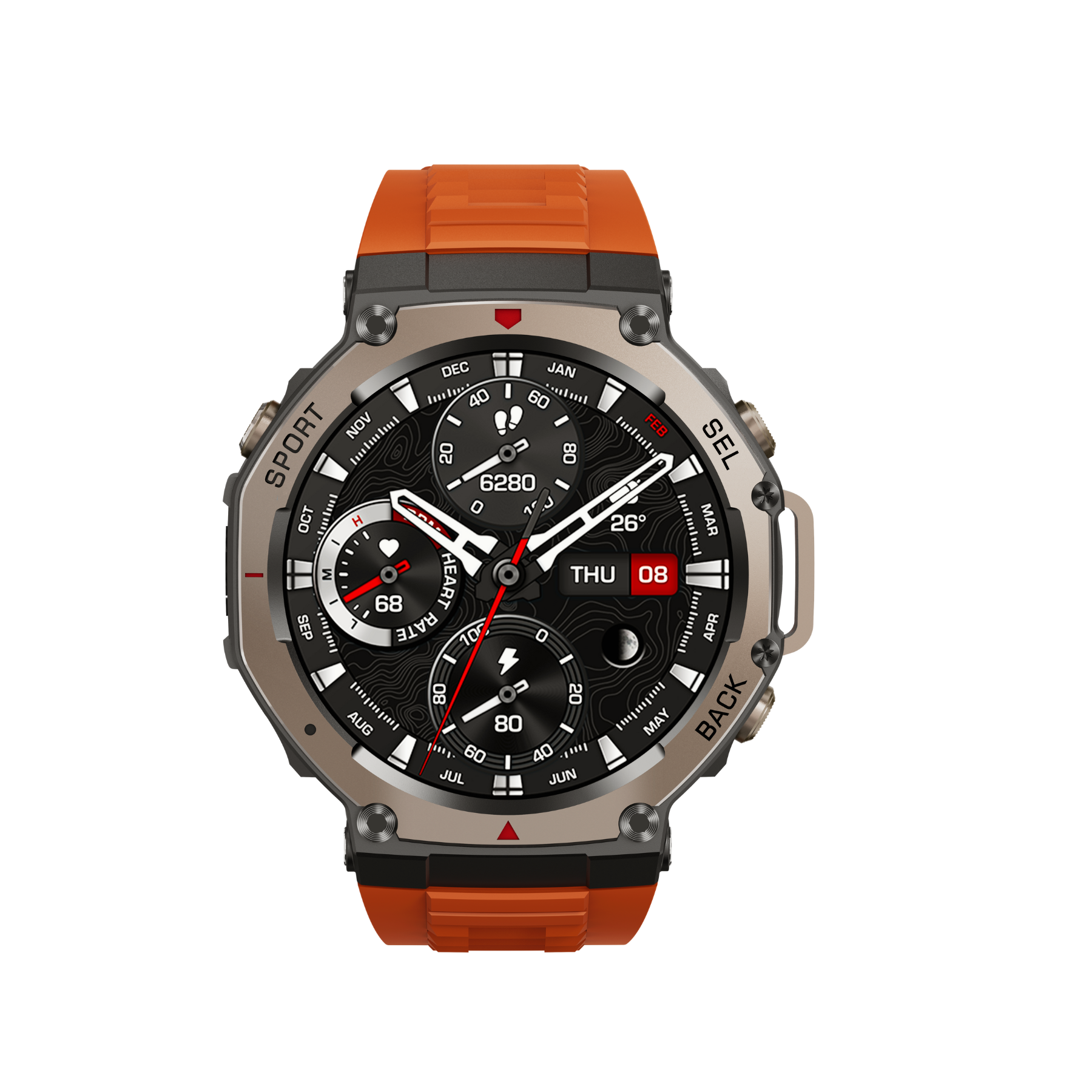 Dale X-Ultra58 – Military SmartWatch with Dual GPS, Compass and Route Tracking - Red