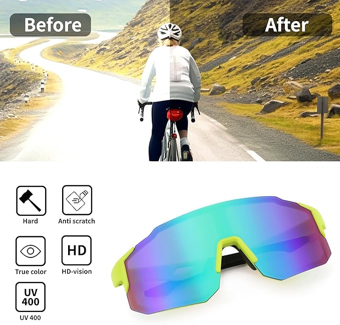 Gafas Deportivas Polarizada  UV400 - 9335 Light Green