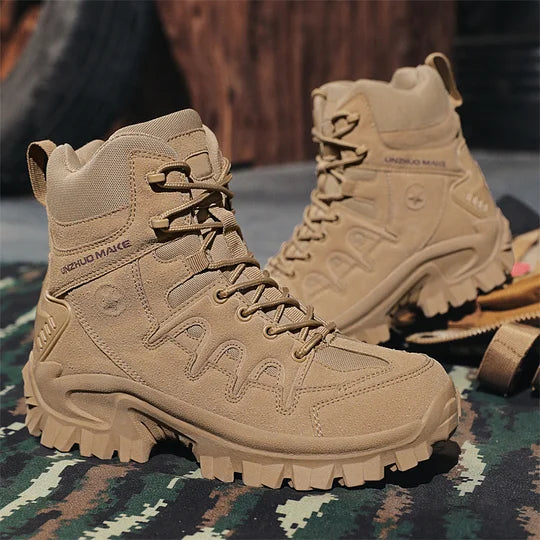 Men's combat boots – waterproof, slip-resistant hiking boots, puncture-resistant and ankle-sprain-protected work boots