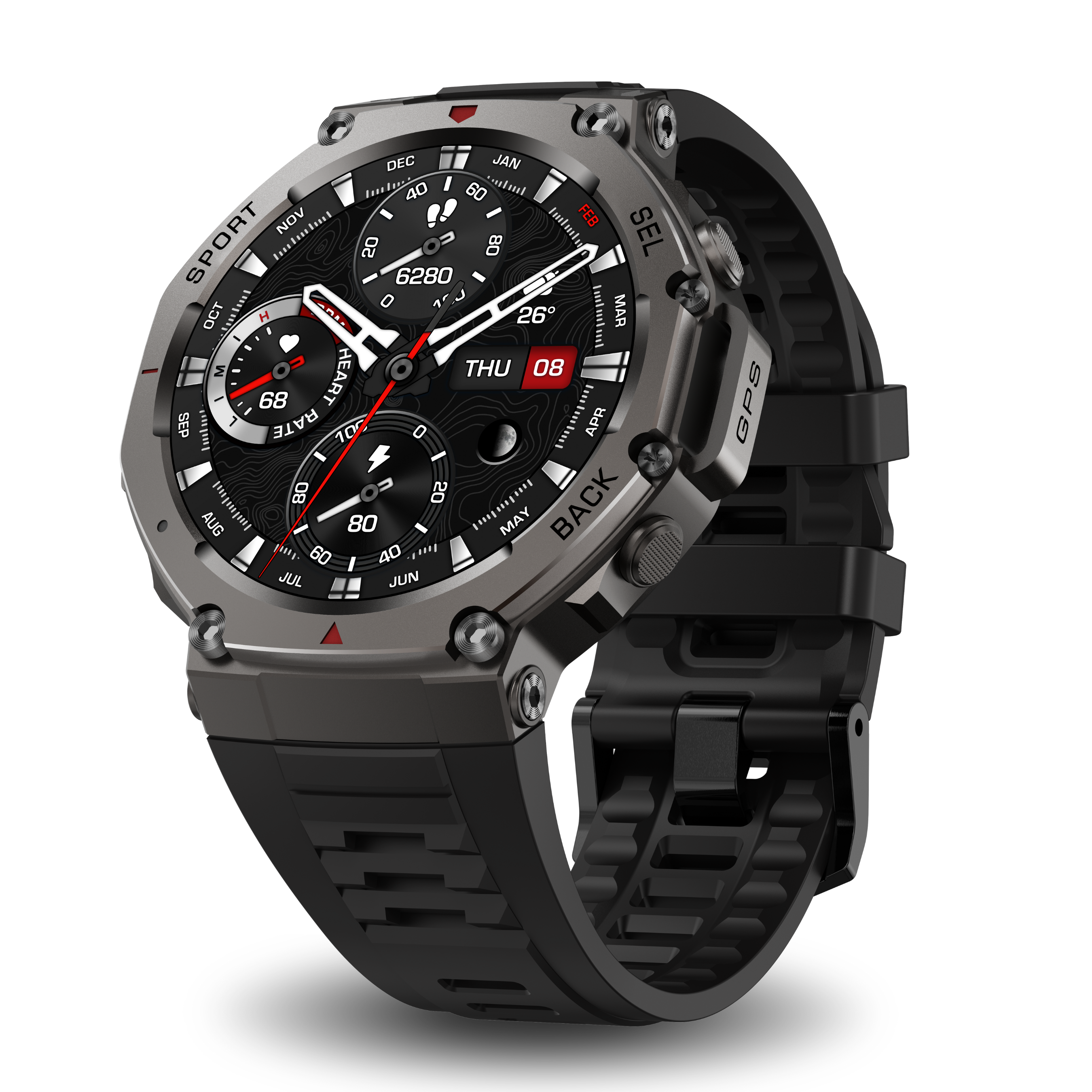 Dale X-Ultra58 – Military SmartWatch with Dual GPS, Compass and Route Tracking – Black