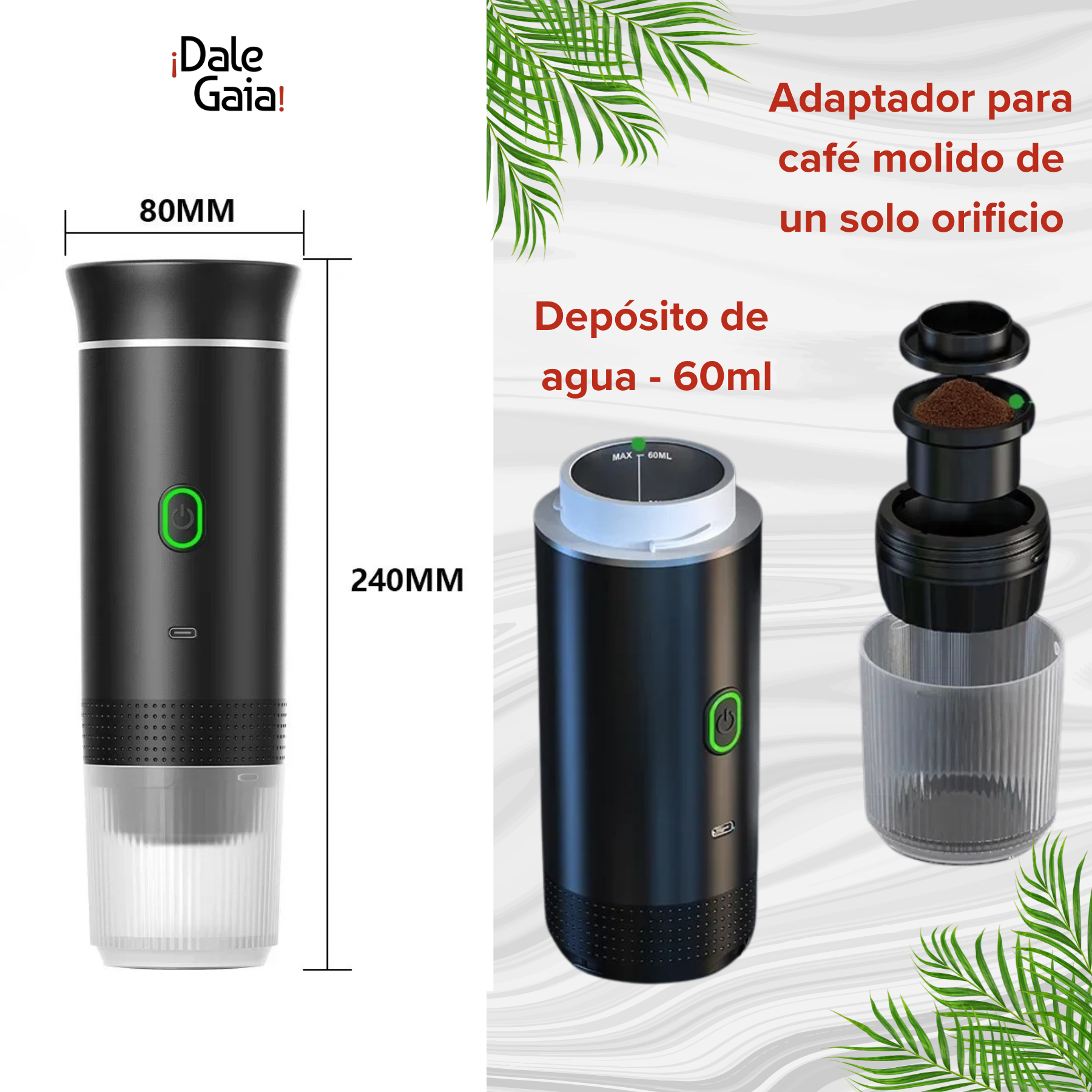 Powerful Flashlight + Solar Power Bank + 3-in-1 Portable Espresso Maker