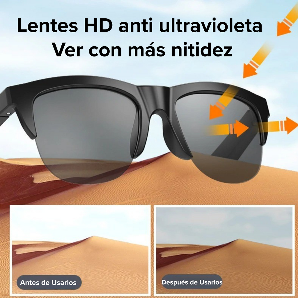 Gafas Inteligentes  Bluetooth con Control Táctil y Protección UV