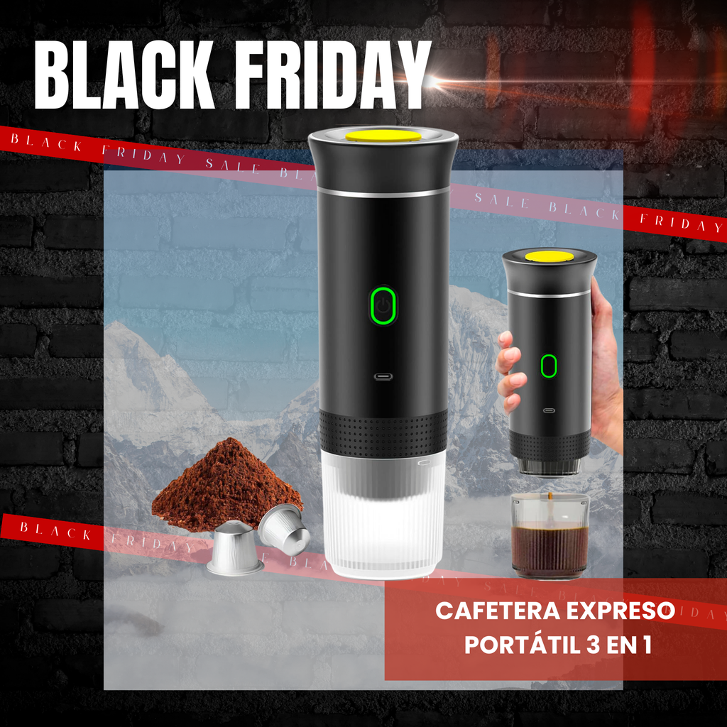 Powerful Flashlight + Solar Power Bank + 3-in-1 Portable Espresso Maker