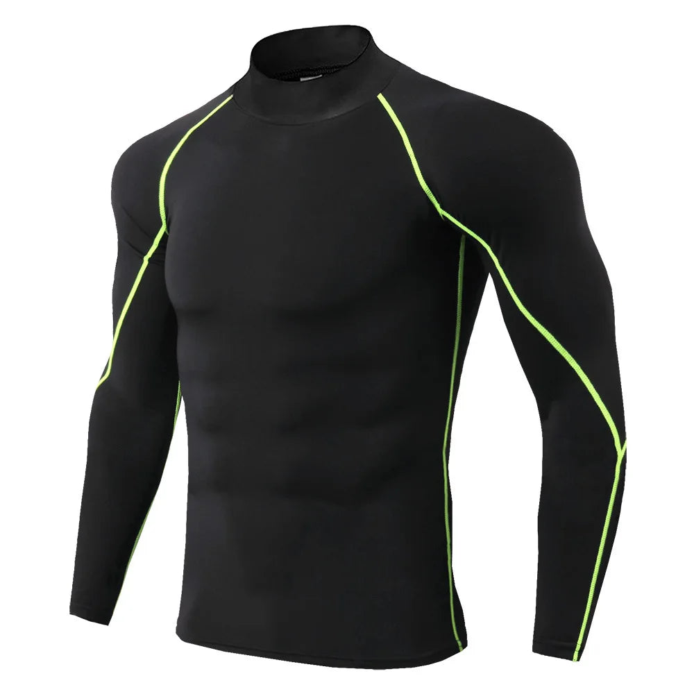 Men's Long Sleeve Compression Shirt – Quick-Dry Athletic Gym & Running Top