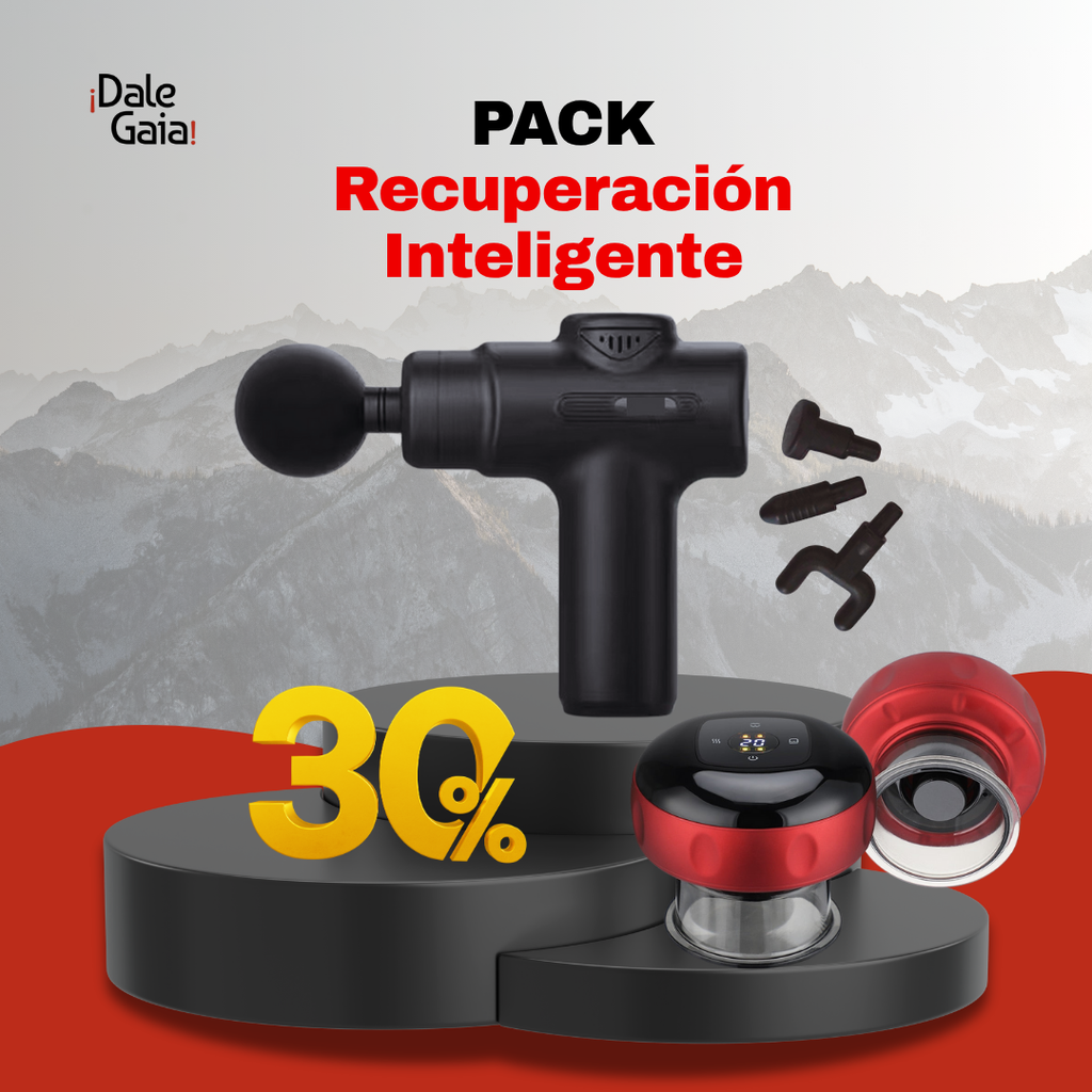 Dale Recuperación Inteligente Recupera Músculos en Minutos-  Pistola de Masaje + Ventosa Inteligente
