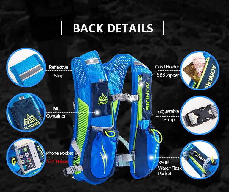 Chaleco Trail Running de Hidratación Ultra Ligera 5.5L - AONIJIE E885