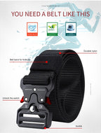Tactical Quick Release Belt for Hiking, Camping & Work