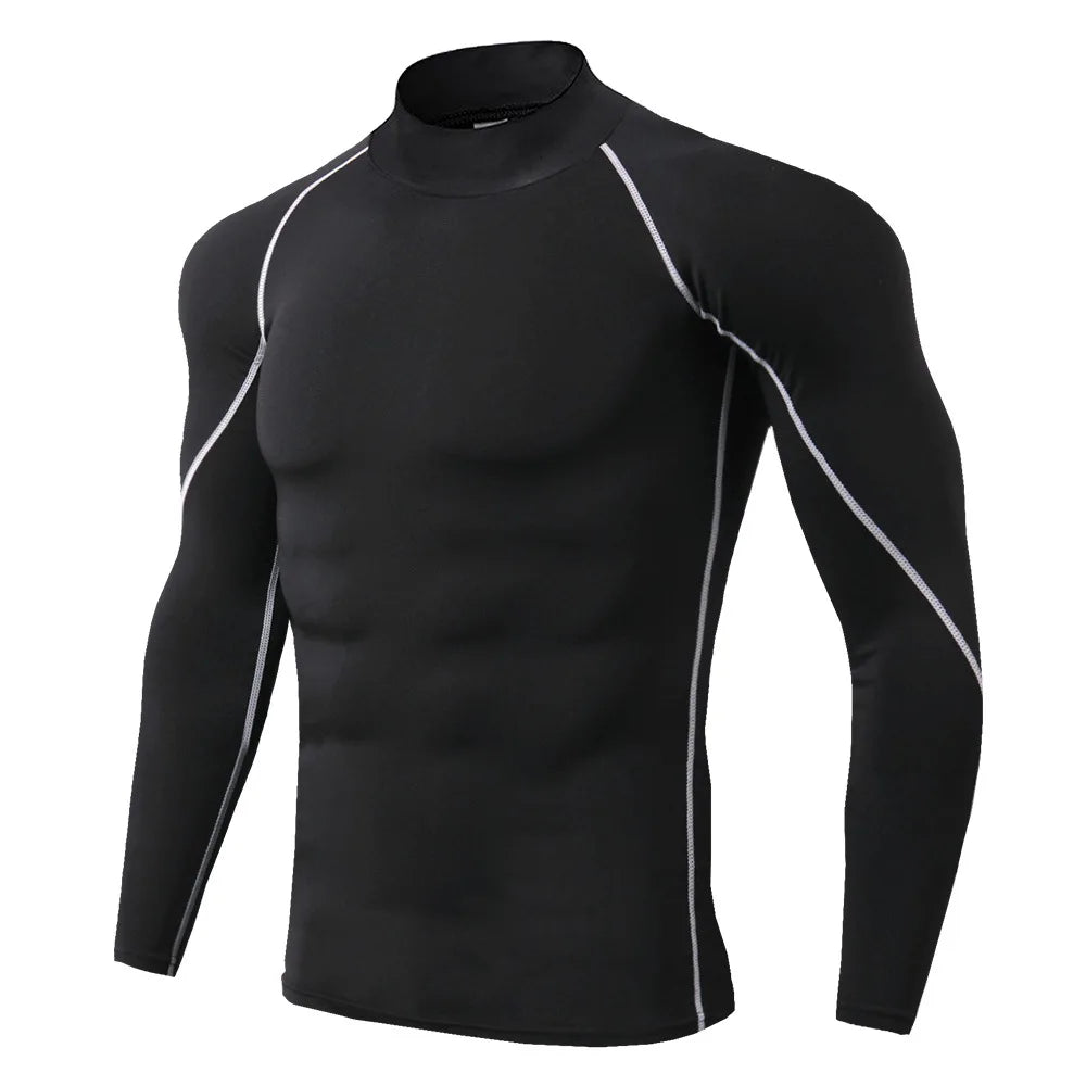 Men's Long Sleeve Compression Shirt – Quick-Dry Athletic Gym & Running Top