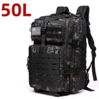 50L Waterproof Tactical Backpack for Hiking & Camping