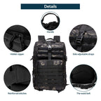 50L Waterproof Tactical Backpack for Hiking & Camping