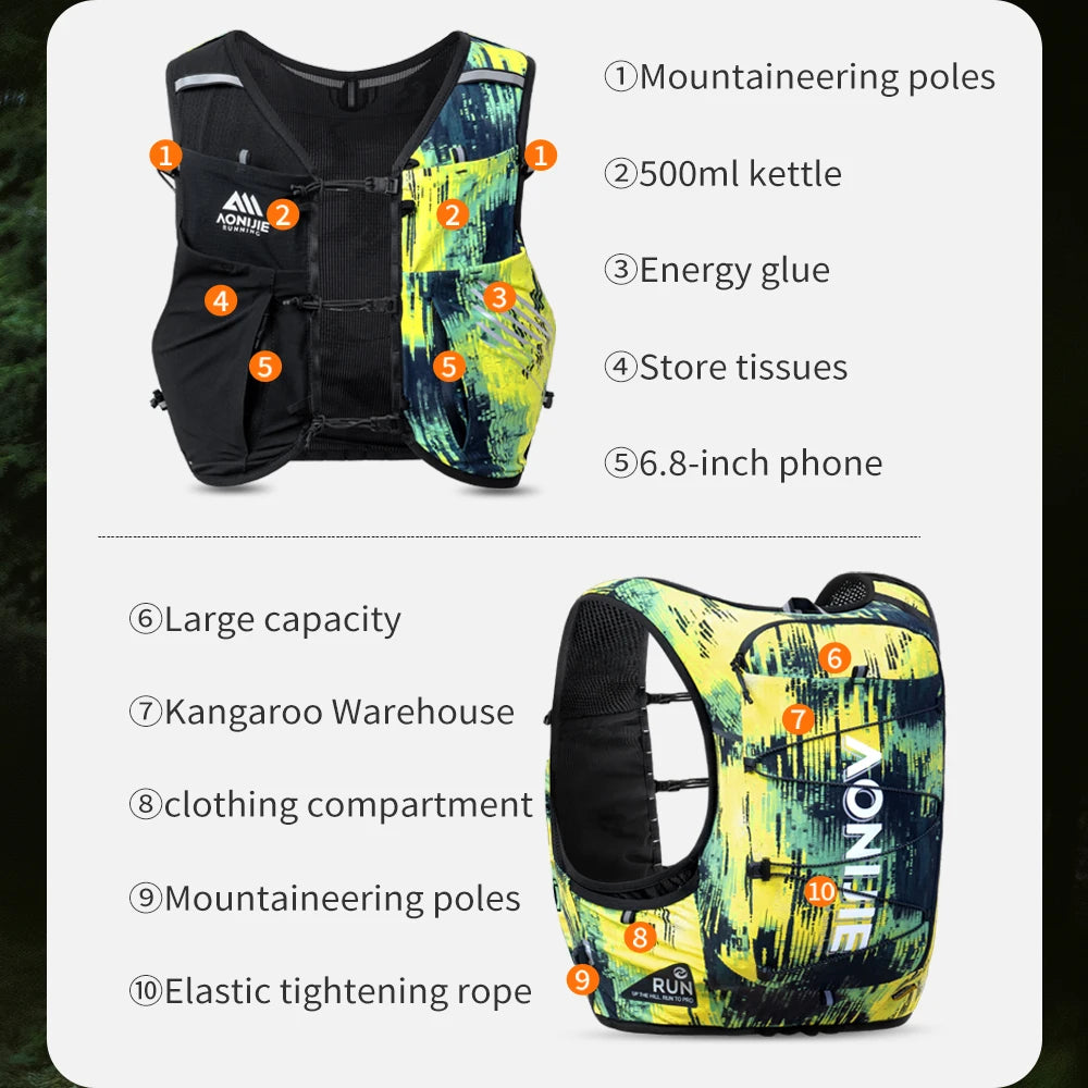 Chaleco Trail Running 10L Ultraligero - AONIJIE