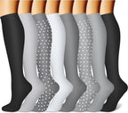 ComfortFlow™ Compression Socks (8 Pairs) | All-Day Support for Nurses, Travel, Running & Recovery