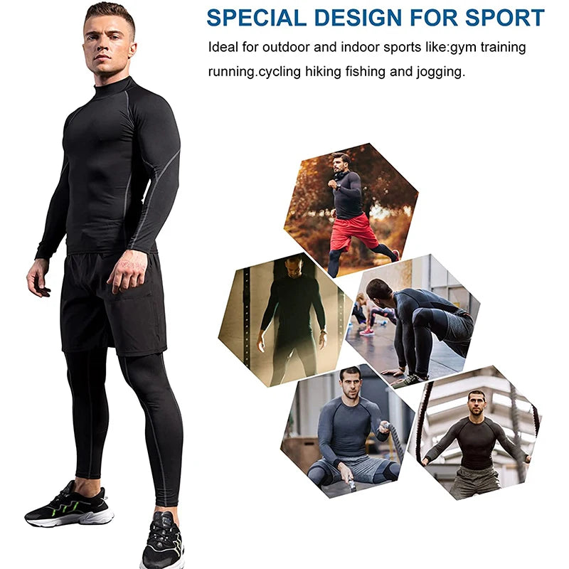 Men's Long Sleeve Compression Shirt – Quick-Dry Athletic Gym & Running Top