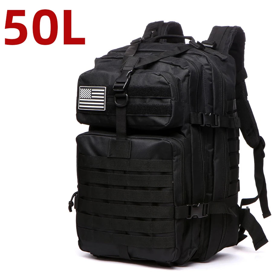 50L Waterproof Tactical Backpack for Hiking & Camping