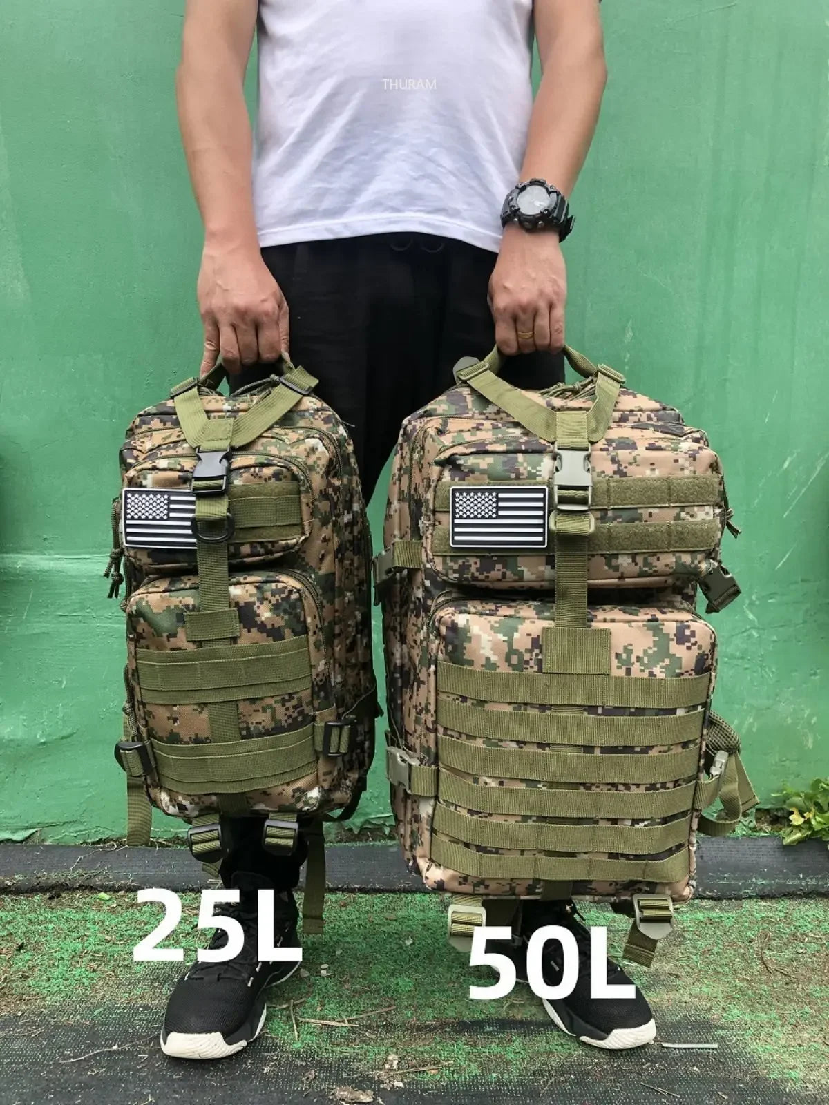 50L Waterproof Tactical Backpack for Hiking & Camping