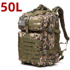 50L Waterproof Tactical Backpack for Hiking & Camping
