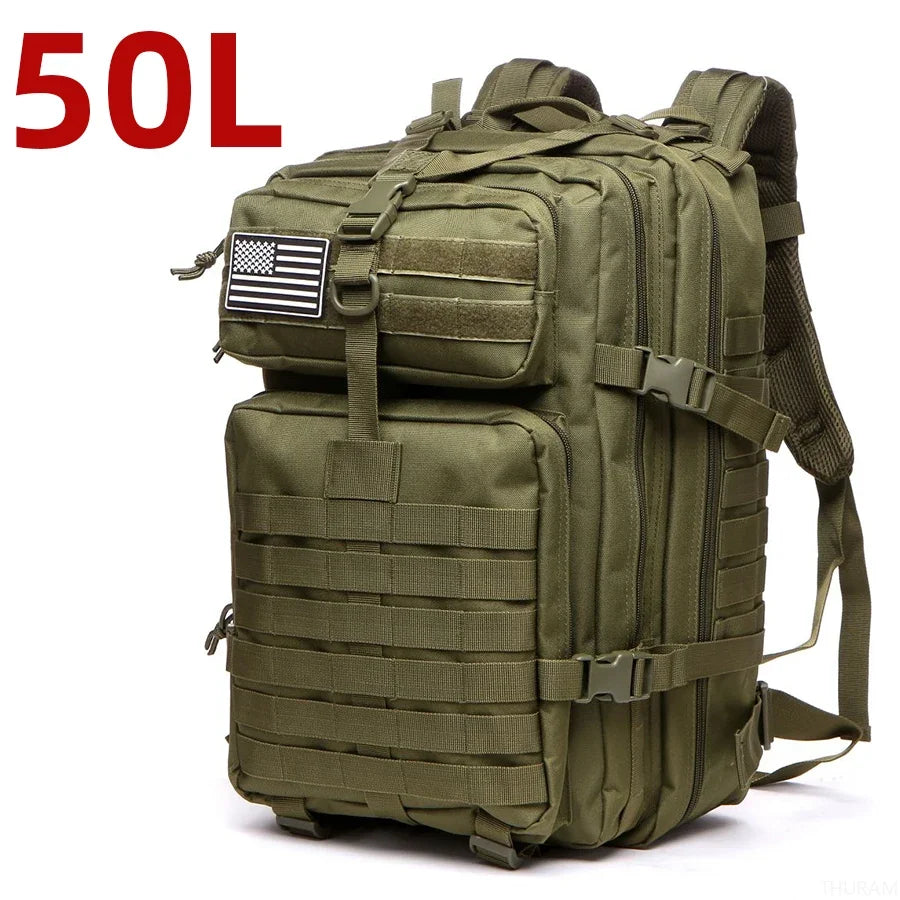 50L Waterproof Tactical Backpack for Hiking & Camping