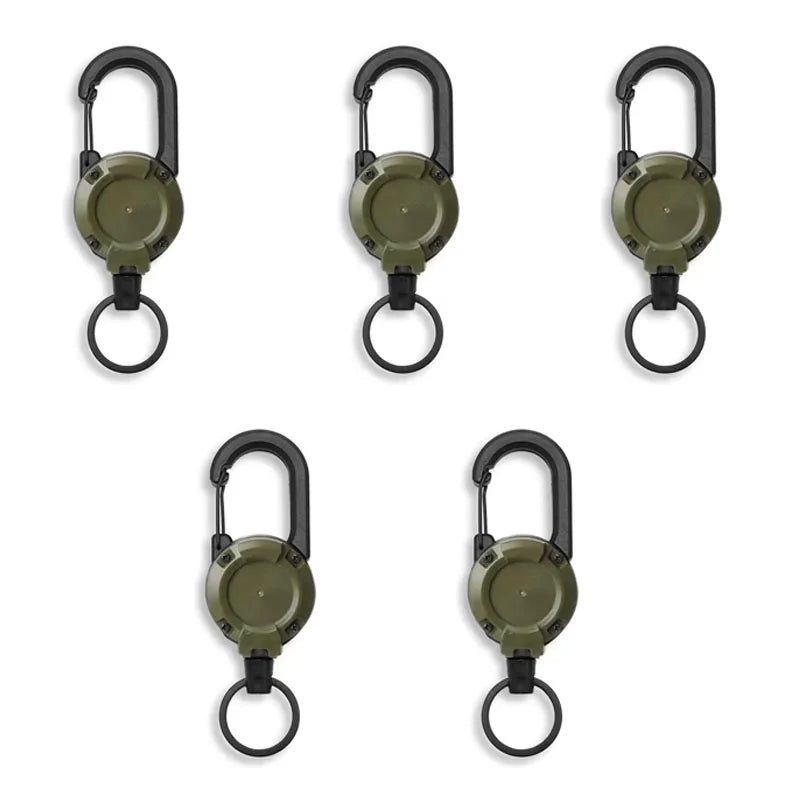 Retractable Carabiner Clip with Steel Cable