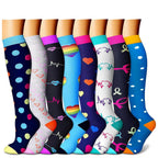 ComfortFlow™ Compression Socks (8 Pairs) | All-Day Support for Nurses, Travel, Running & Recovery