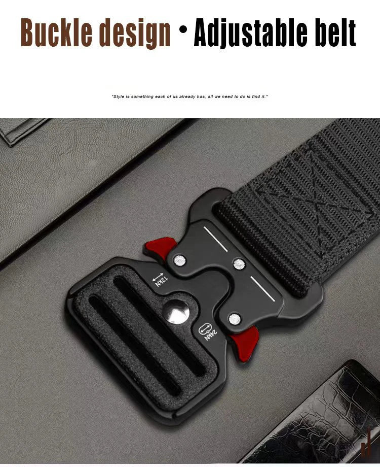 Men's Tactical Quick-Release Belt with Keychain Carabiner