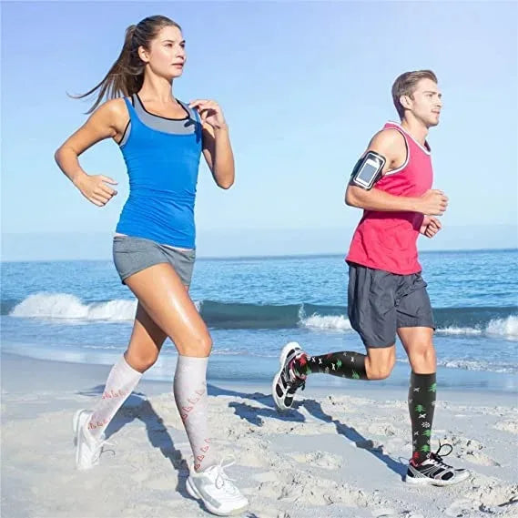 ComfortFlow™ Compression Socks (8 Pairs) | All-Day Support for Nurses, Travel, Running & Recovery