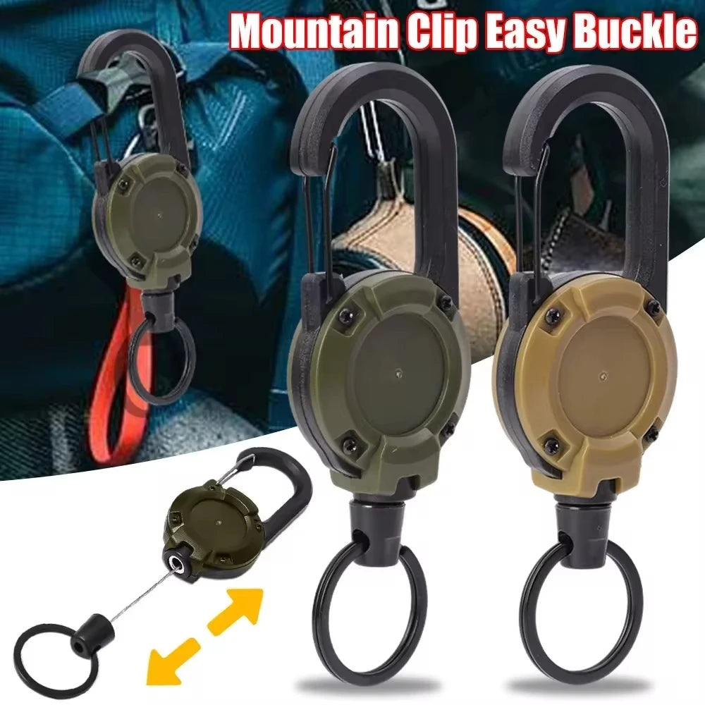 Retractable Carabiner Clip with Steel Cable