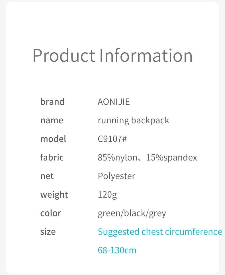 AONIJIE UltraFit Pro C9107 – Chaleco Hidratación Ultraligero