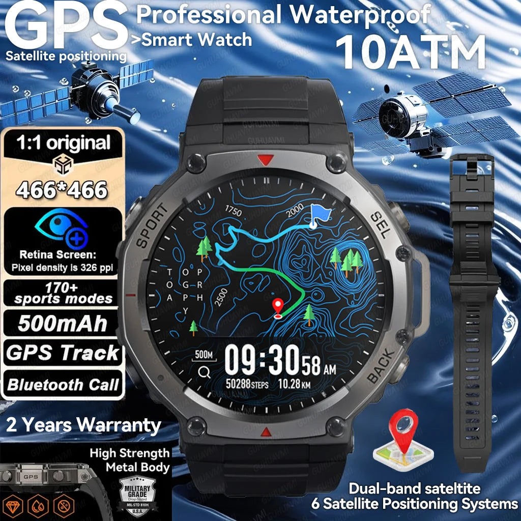 Dale X-Ultra58 – SmartWatch Militar con GPS Dual, Brújula y Seguimiento de Rutas - Negro