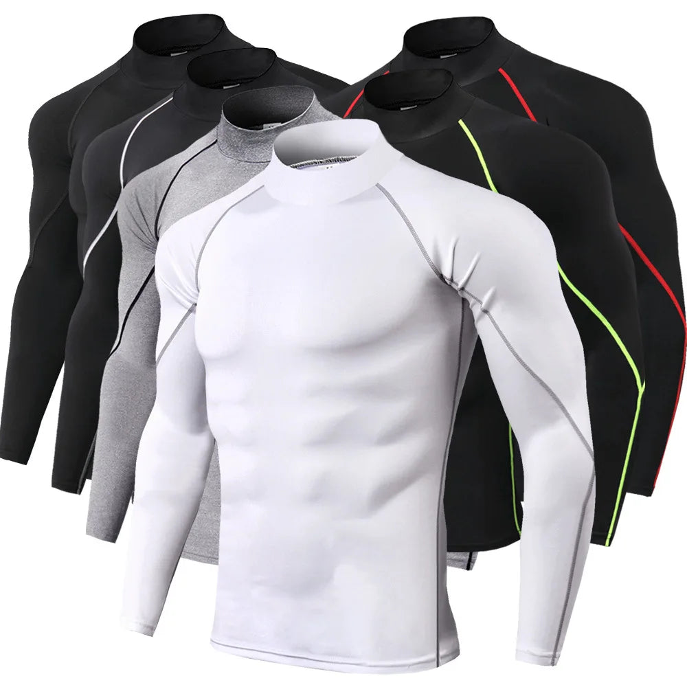 Men's Long Sleeve Compression Shirt – Quick-Dry Athletic Gym & Running Top