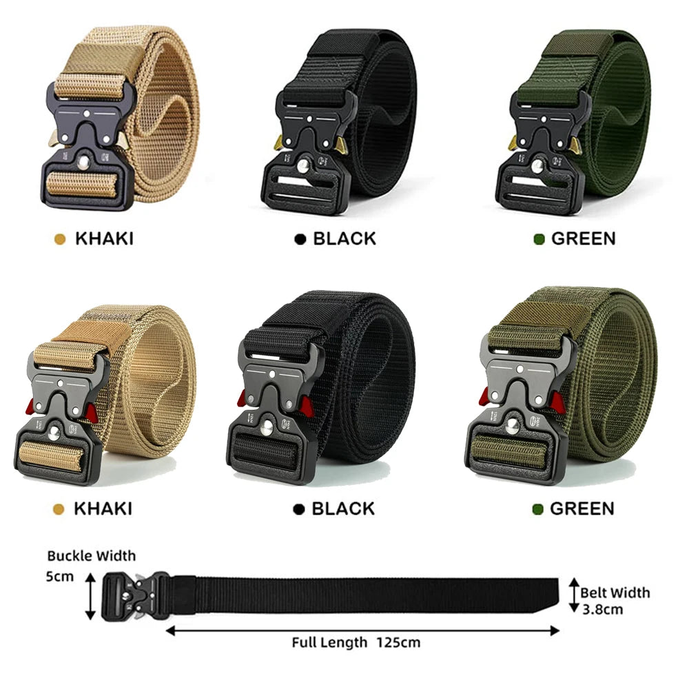 Men's Tactical Quick-Release Belt with Keychain Carabiner