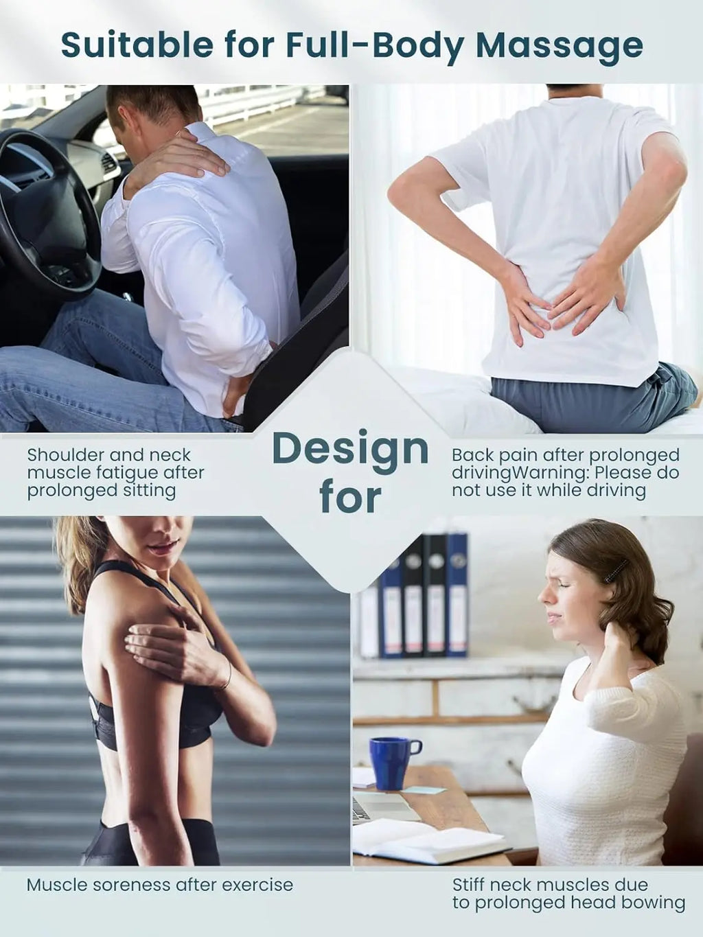 Almohada Masajeadora Eléctrica Shiatsu 3D con Calor