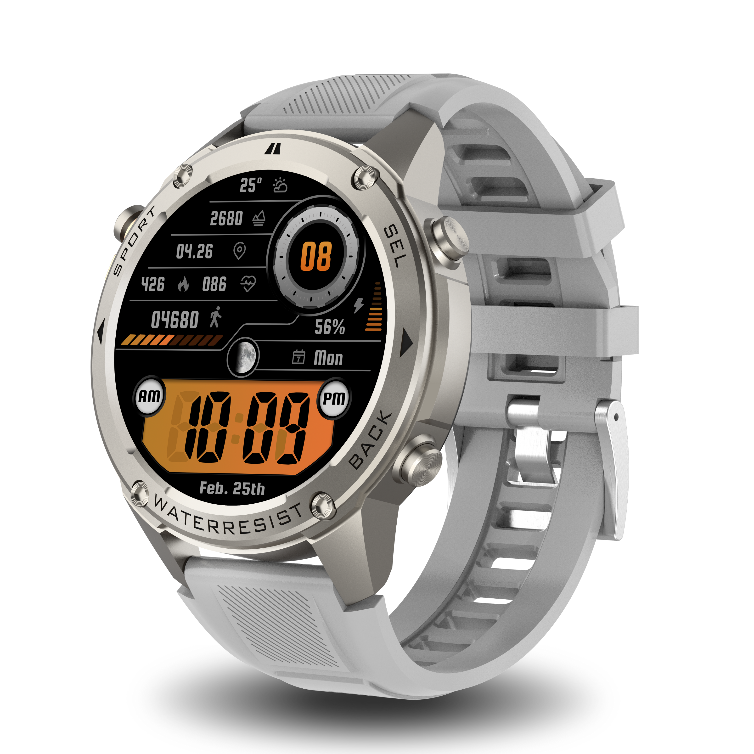 Gaia56 Pro GPS Smartwatch - Silver
