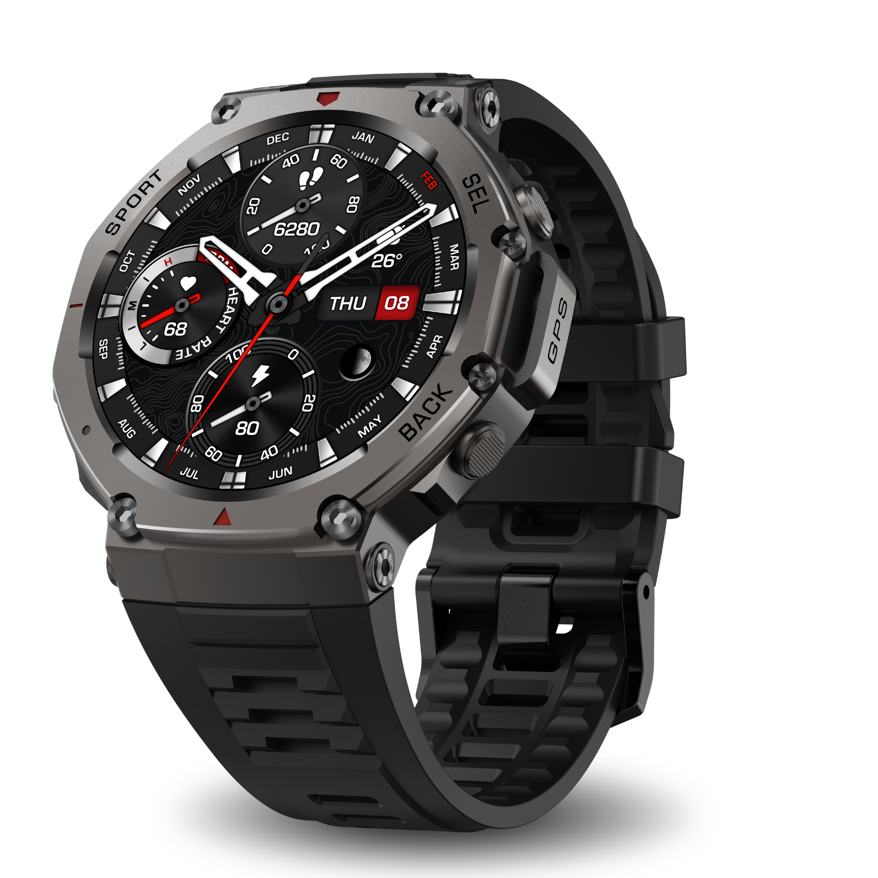 Dale X-Ultra58 – Military SmartWatch with Dual GPS, Compass and Route Tracking - Red