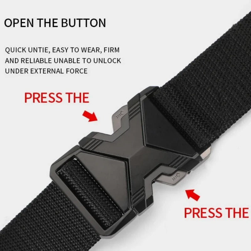 Men's 125cm Tactical Belt with Metal Buckle