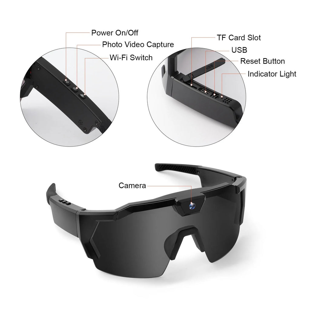 Gaia Vision X – POV Camera Glasses 1080P for Sports & Outdoor