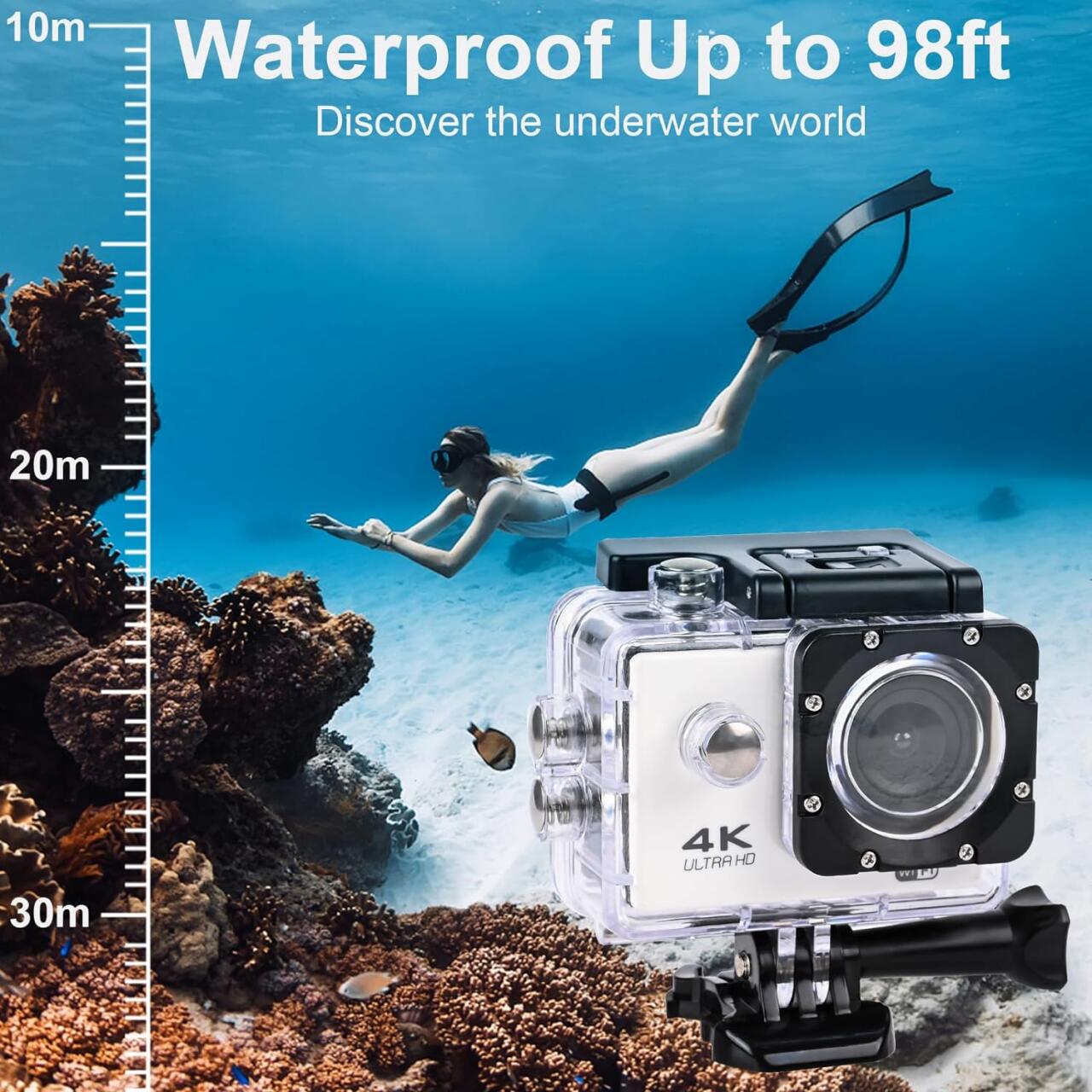 Pack Cámara Deportiva HD 4K/30 fps + Powerbank