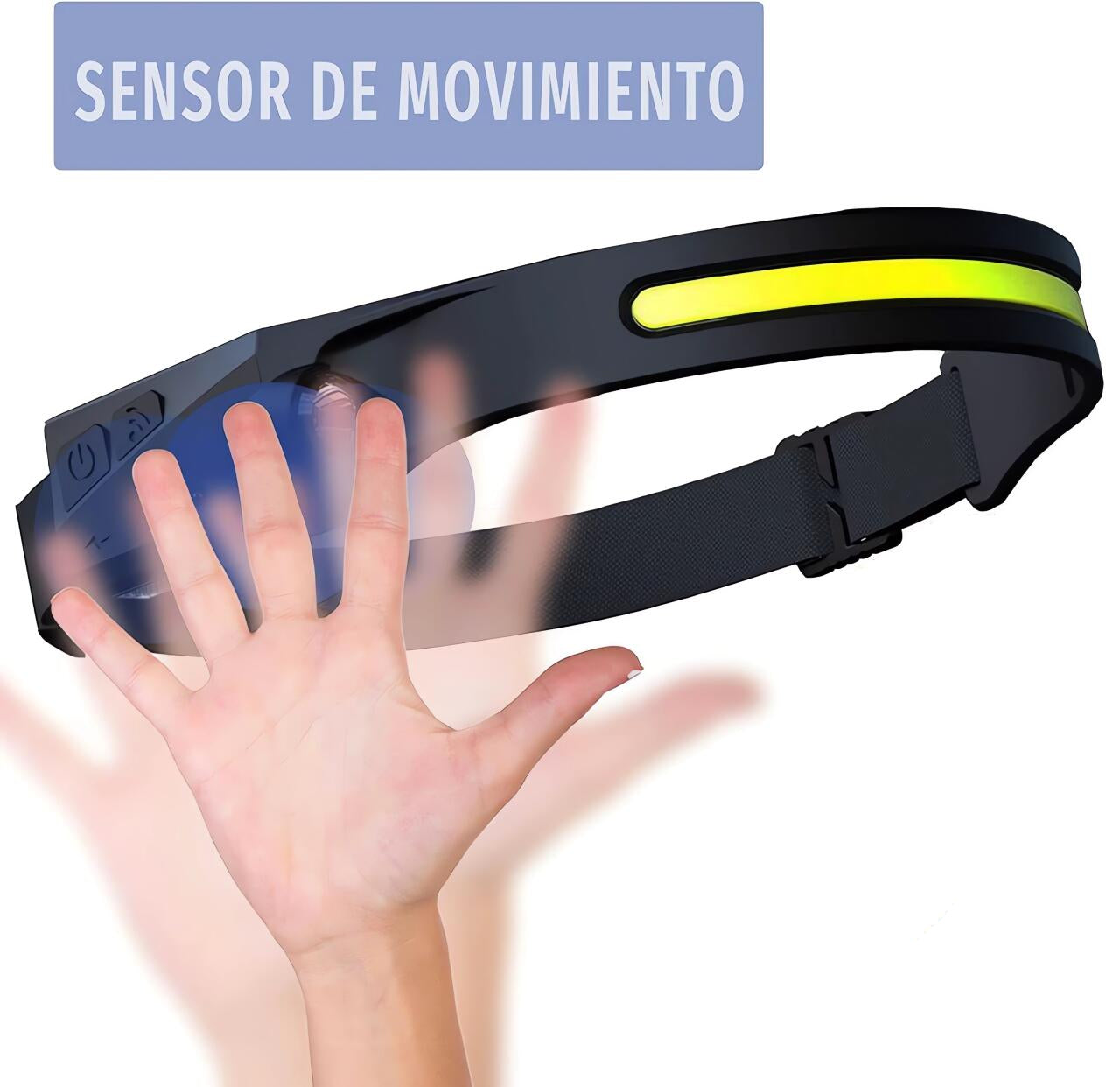 Linterna Frontal LED con Sensor Inteligente  - Trail Running y Aventuras al Aire Libre