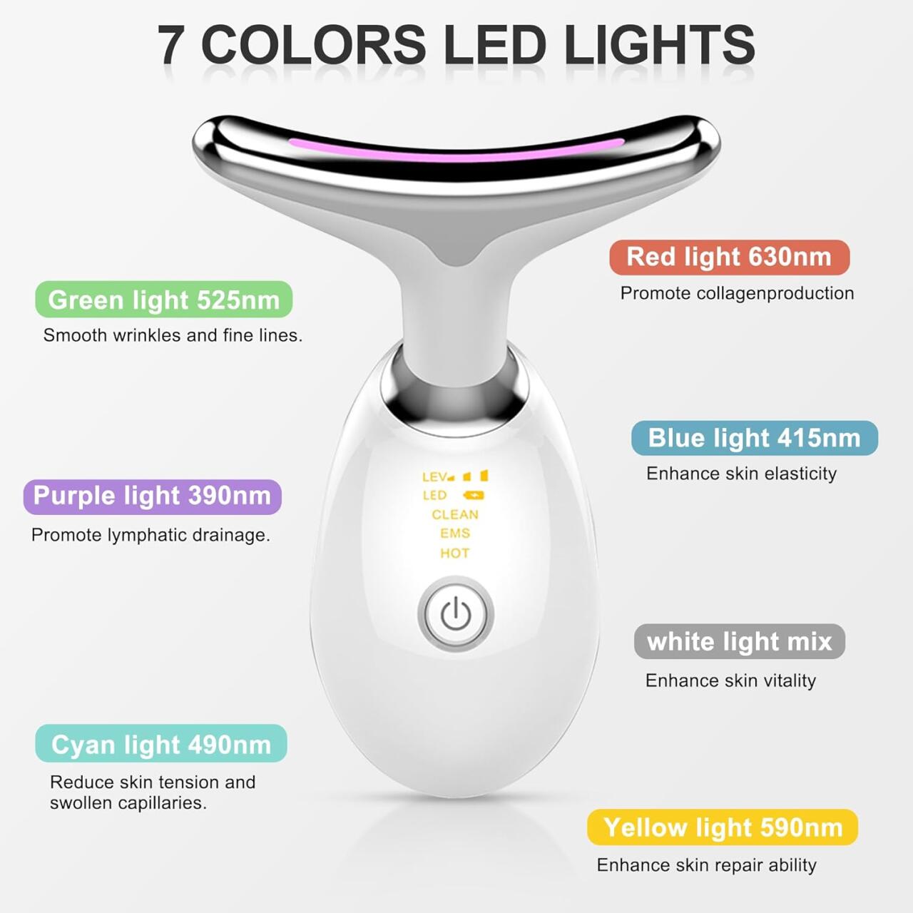 LUMI-SKIN™ – Anti-Wrinkle Facial Massager with 7 LED Light Modes