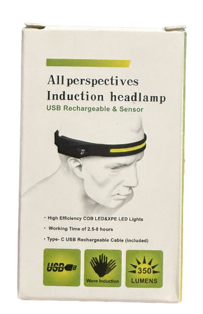 Linterna Frontal LED con Sensor Inteligente  - Trail Running y Aventuras al Aire Libre